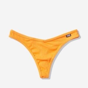 VS PINK Ribbed Thong (Small) Gold